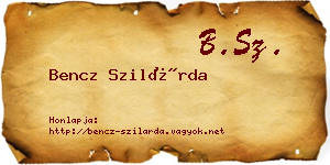 Bencz Szilárda névjegykártya